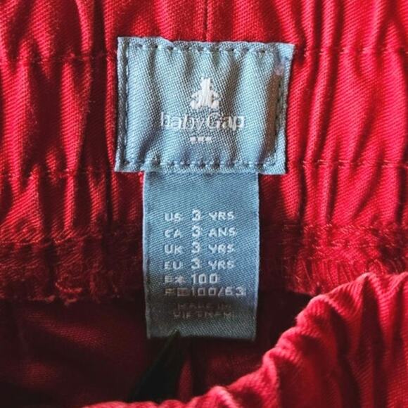 Gap Toddler Boy Red Cotton Drawstring Pants Size 3T - Picture 5 of 8
